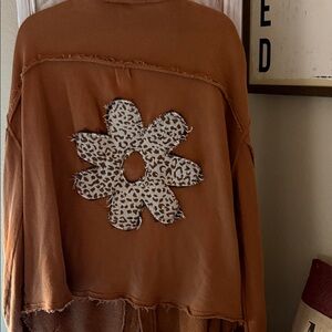 Brown Floral Patch Jacket